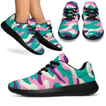 Pastel Teal And Purple Camouflage Print Sport Shoes GearFrost