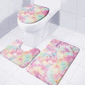 Pastel Tie Dye Print 3 Piece Bath Mat Set