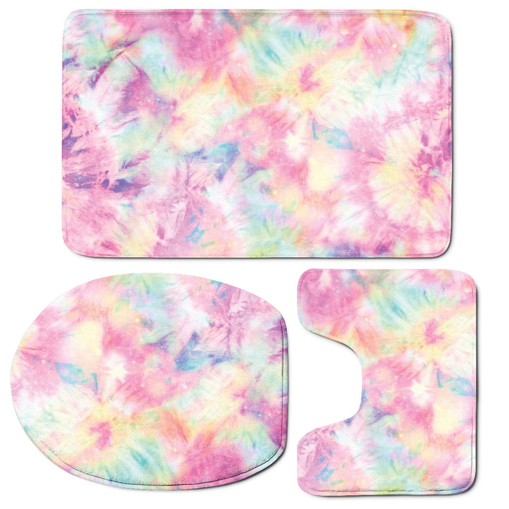 Pastel Tie Dye Print 3 Piece Bath Mat Set