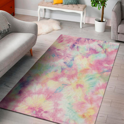 Pastel Tie Dye Print Area Rug