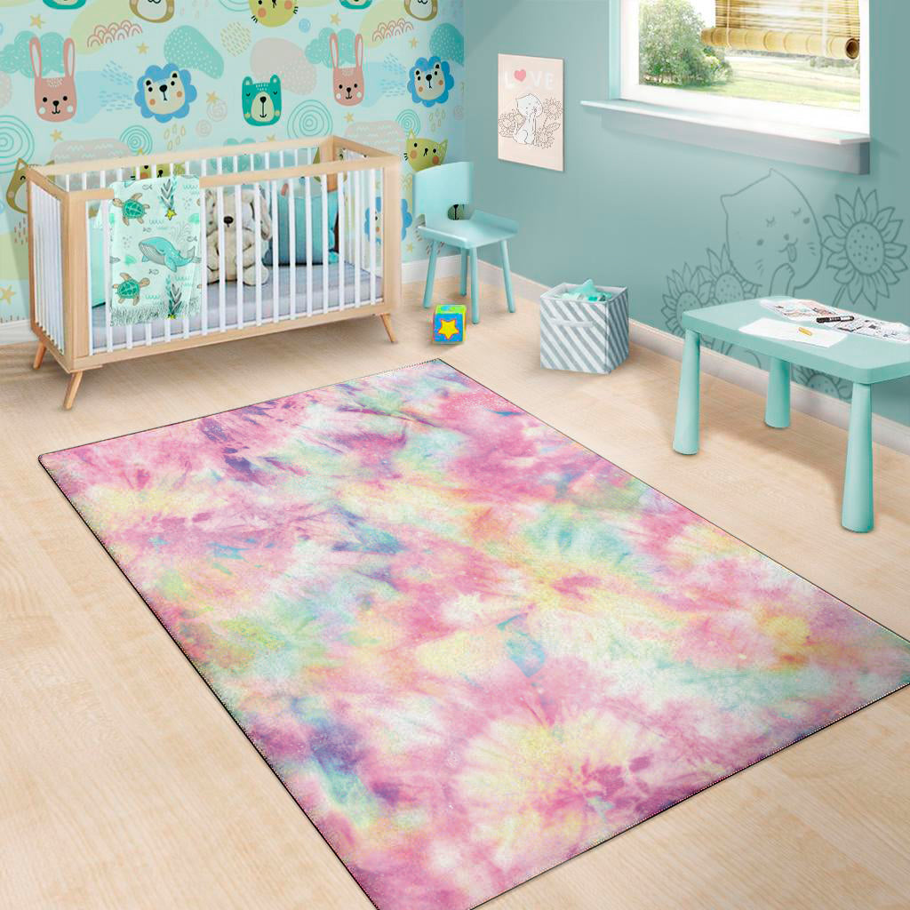 Pastel Tie Dye Print Area Rug