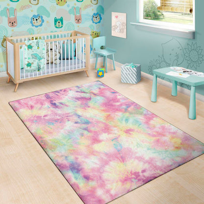 Pastel Tie Dye Print Area Rug
