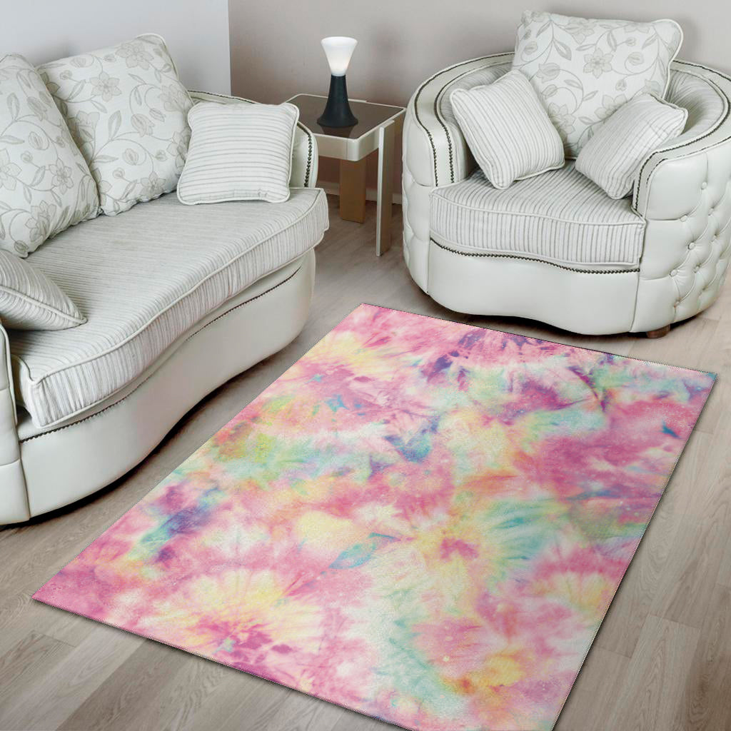 Pastel Tie Dye Print Area Rug