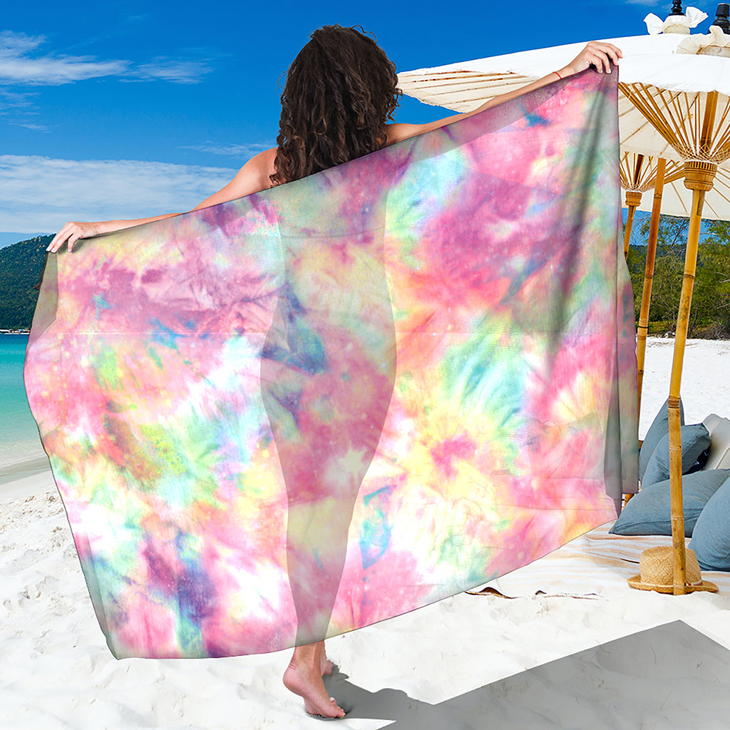 Pastel Tie Dye Print Beach Sarong Wrap