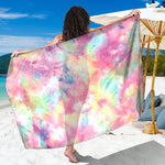 Pastel Tie Dye Print Beach Sarong Wrap