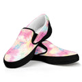 Pastel Tie Dye Print Black Slip On Sneakers