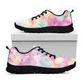 Pastel Tie Dye Print Black Running Shoes
