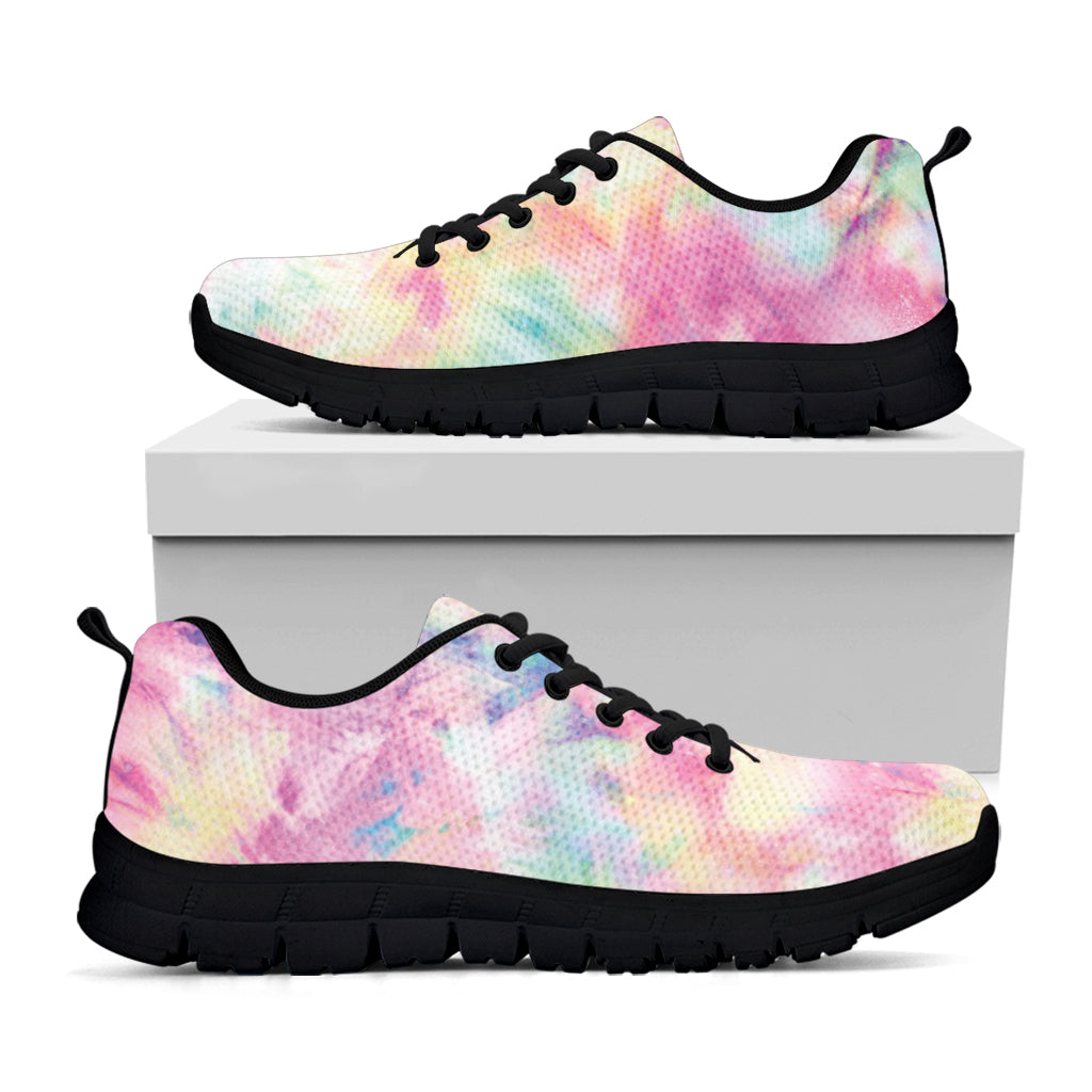 Pastel Tie Dye Print Black Sneakers