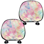 Pastel Tie Dye Print Car Headrest Covers