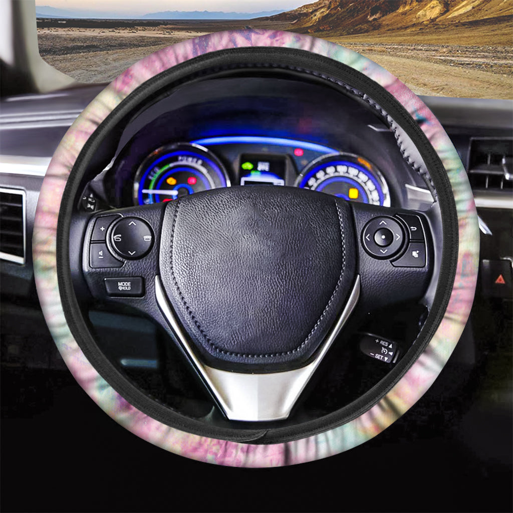 Pastel Tie Dye Print Car Steering Wheel Cover