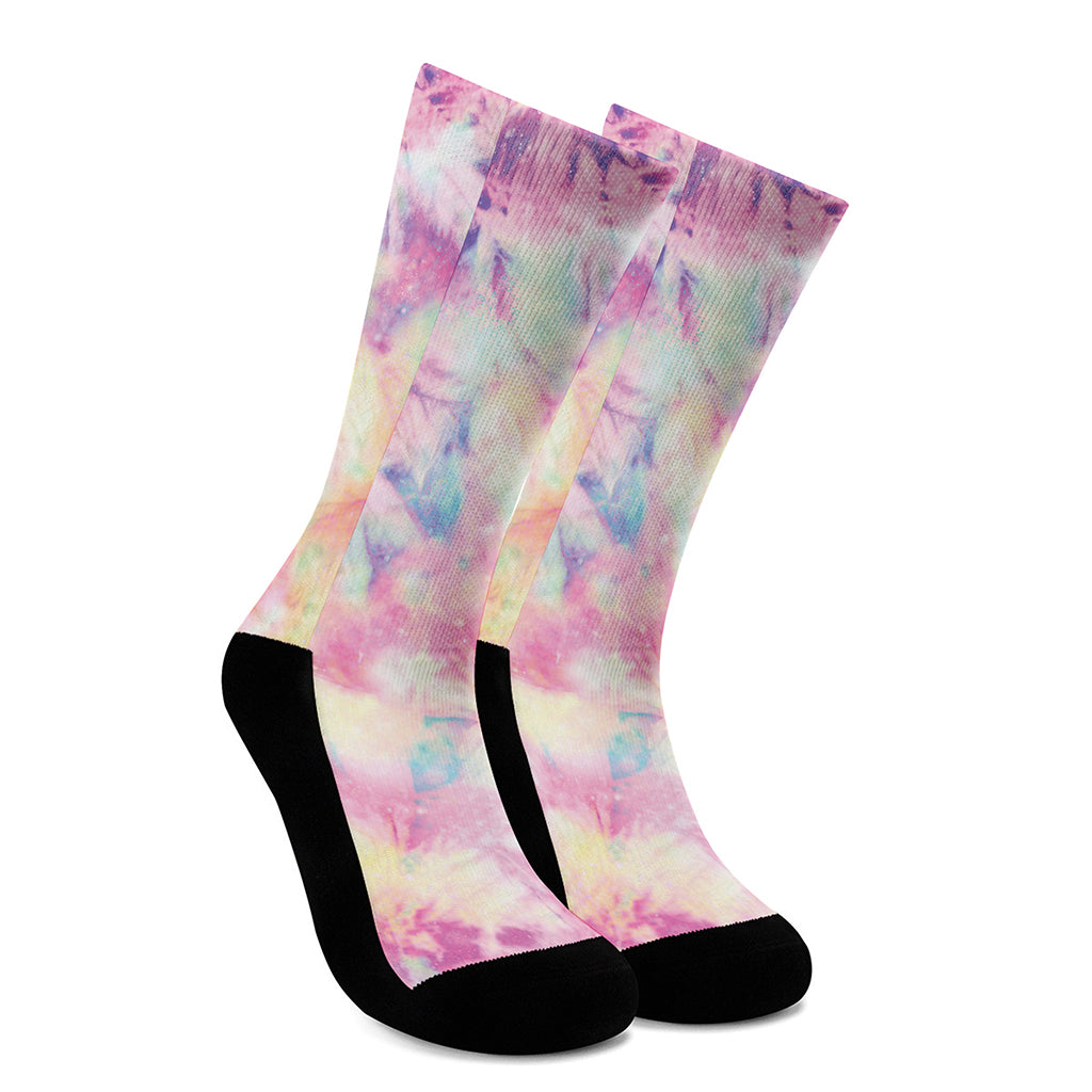 Pastel Tie Dye Print Crew Socks