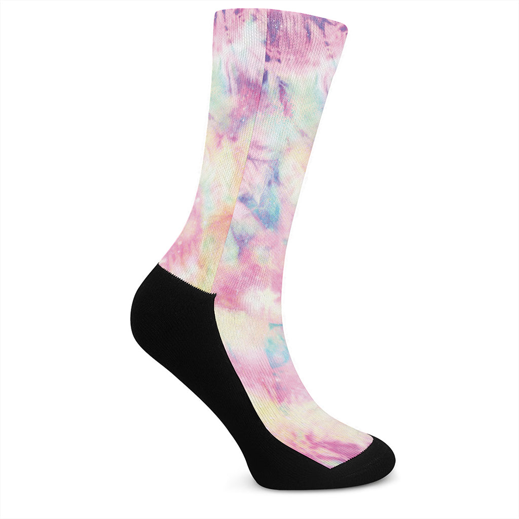 Pastel Tie Dye Print Crew Socks