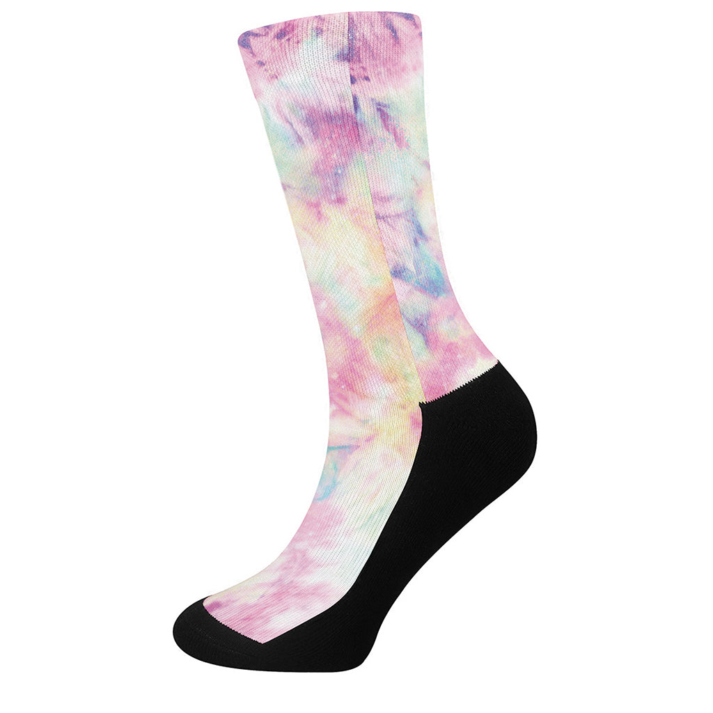 Pastel Tie Dye Print Crew Socks