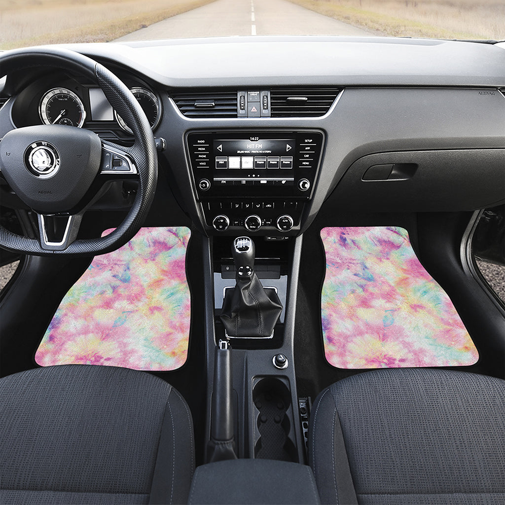 Pastel Tie Dye Print Front and Back Car Floor Mats