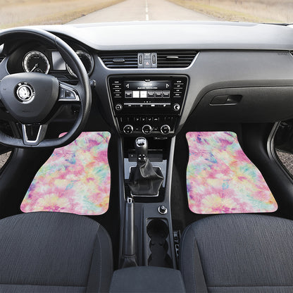 Pastel Tie Dye Print Front and Back Car Floor Mats