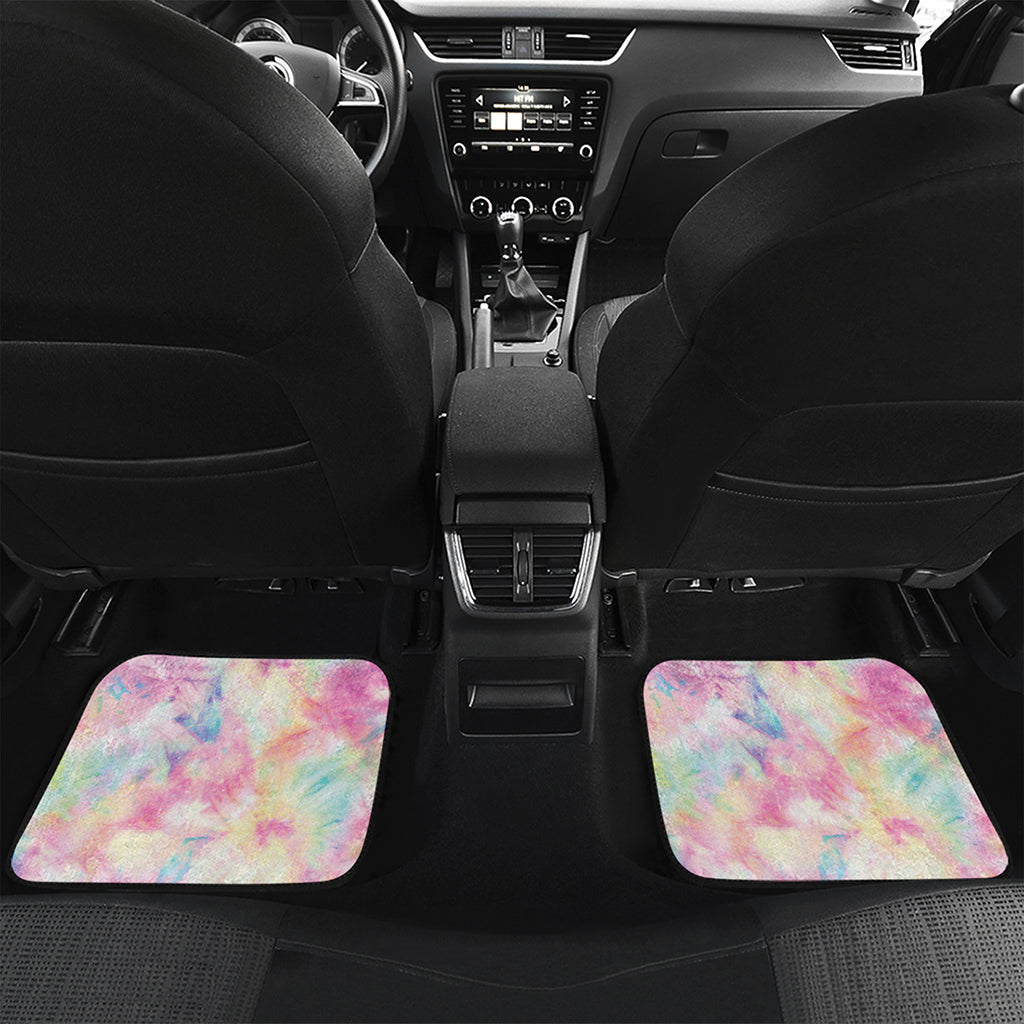 Pastel Tie Dye Print Front and Back Car Floor Mats