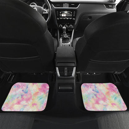 Pastel Tie Dye Print Front and Back Car Floor Mats