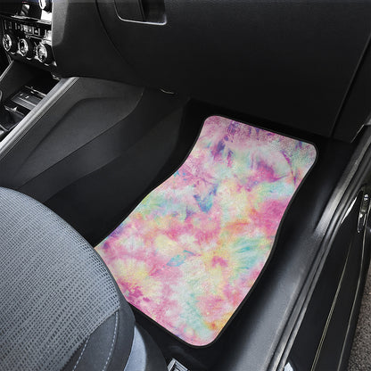 Pastel Tie Dye Print Front and Back Car Floor Mats
