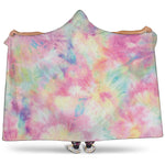 Pastel Tie Dye Print Hooded Blanket