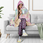 Pastel Tie Dye Print Hooded Blanket