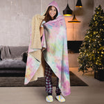 Pastel Tie Dye Print Hooded Blanket