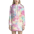 Pastel Tie Dye Print Pullover Hoodie Dress