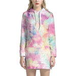 Pastel Tie Dye Print Hoodie Dress