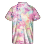 Pastel Tie Dye Print Men's Short Sleeve Shirt