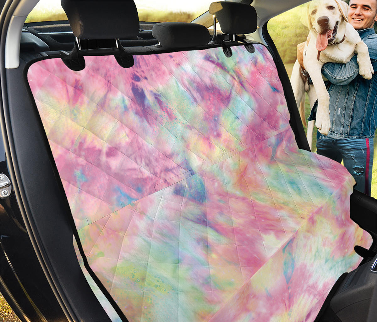 Pastel Tie Dye Print Pet Car Back Seat Cover
