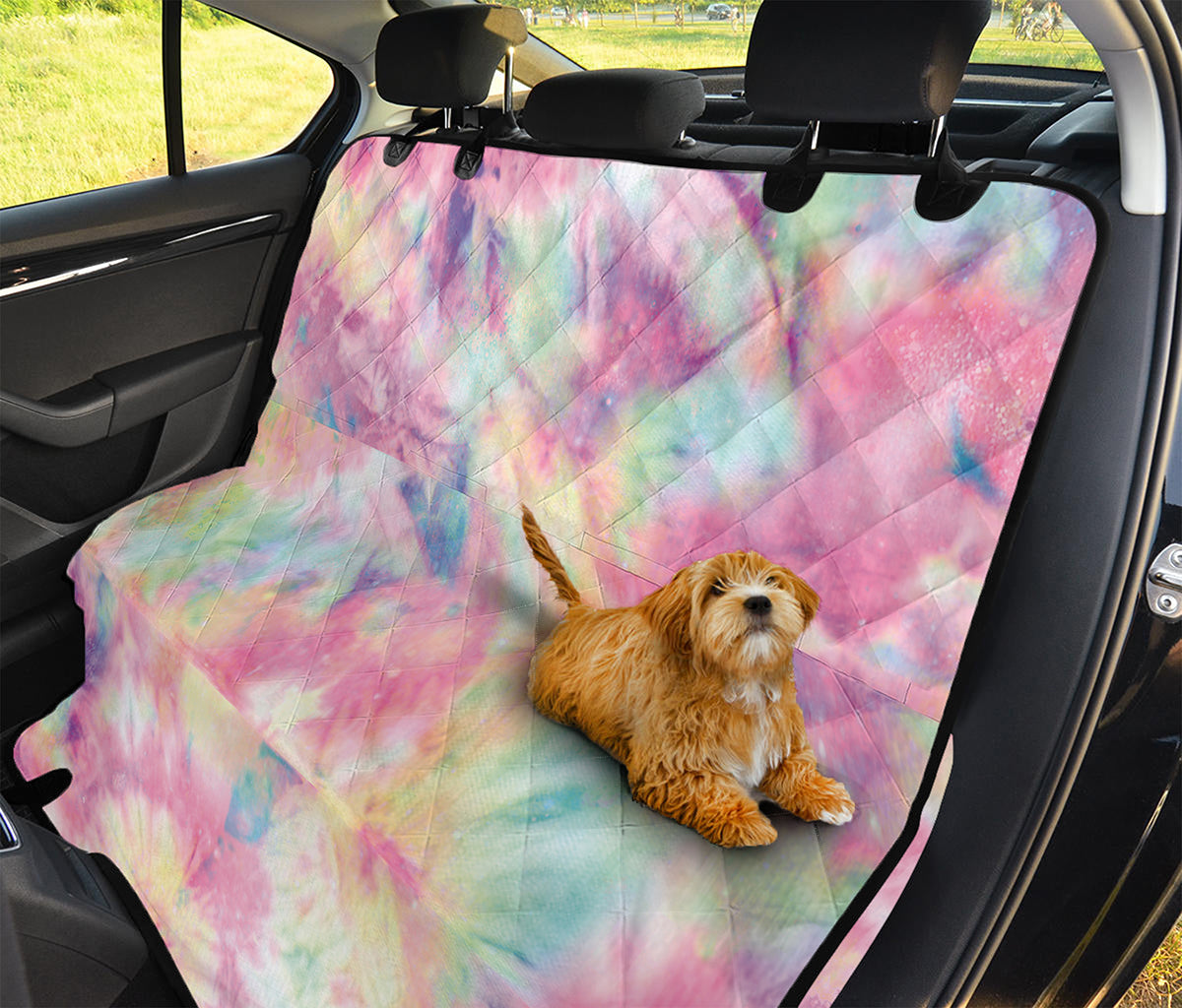 Pastel Tie Dye Print Pet Car Back Seat Cover