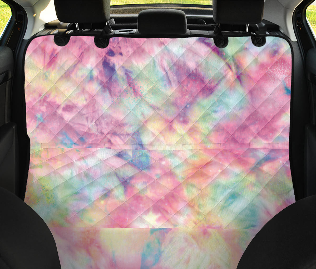 Pastel Tie Dye Print Pet Car Back Seat Cover