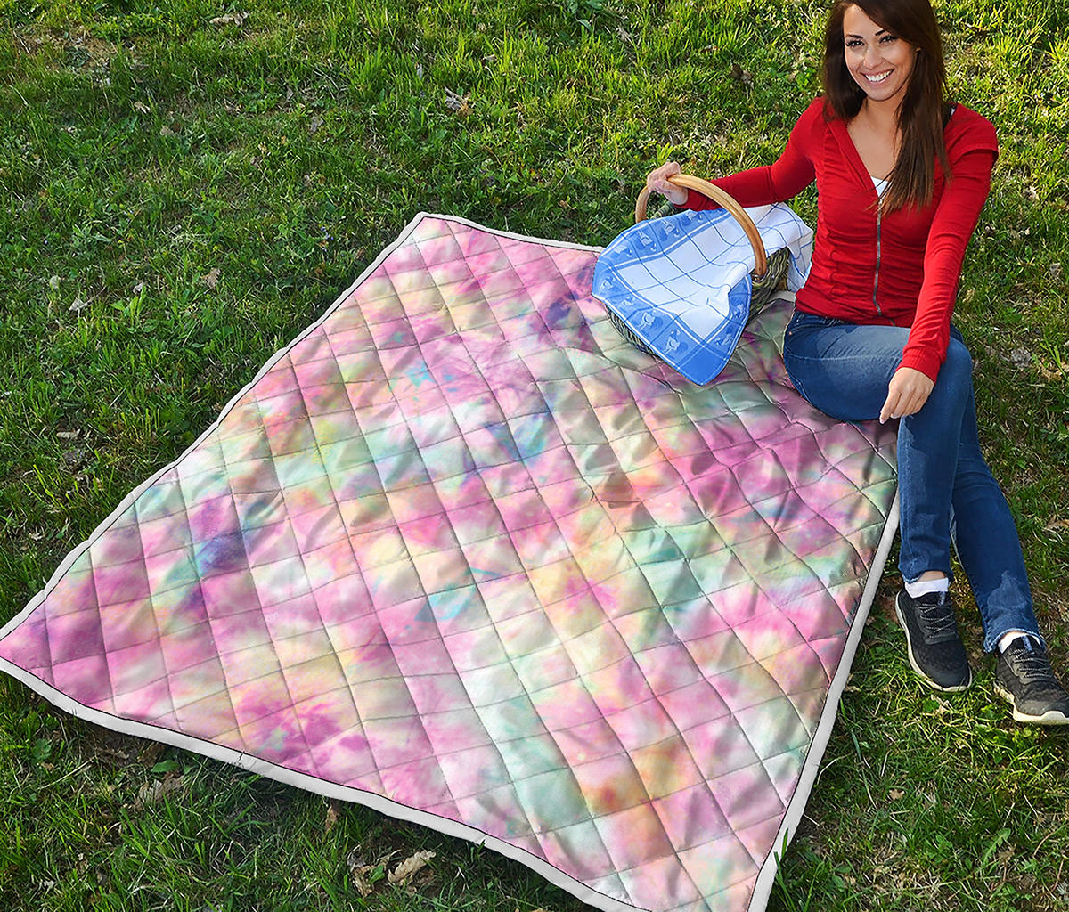 Pastel Tie Dye Print Quilt