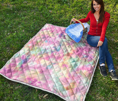 Pastel Tie Dye Print Quilt