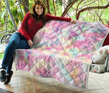 Pastel Tie Dye Print Quilt