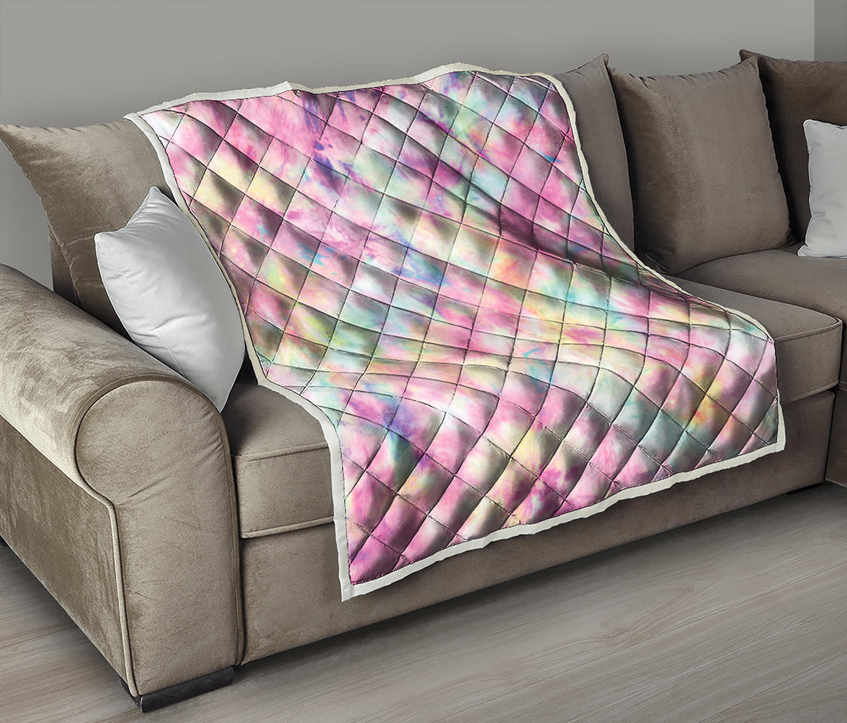 Pastel Tie Dye Print Quilt