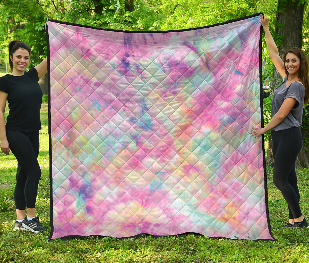 Pastel Tie Dye Print Quilt