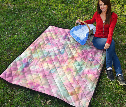 Pastel Tie Dye Print Quilt