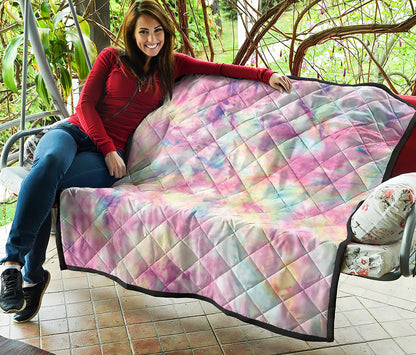 Pastel Tie Dye Print Quilt