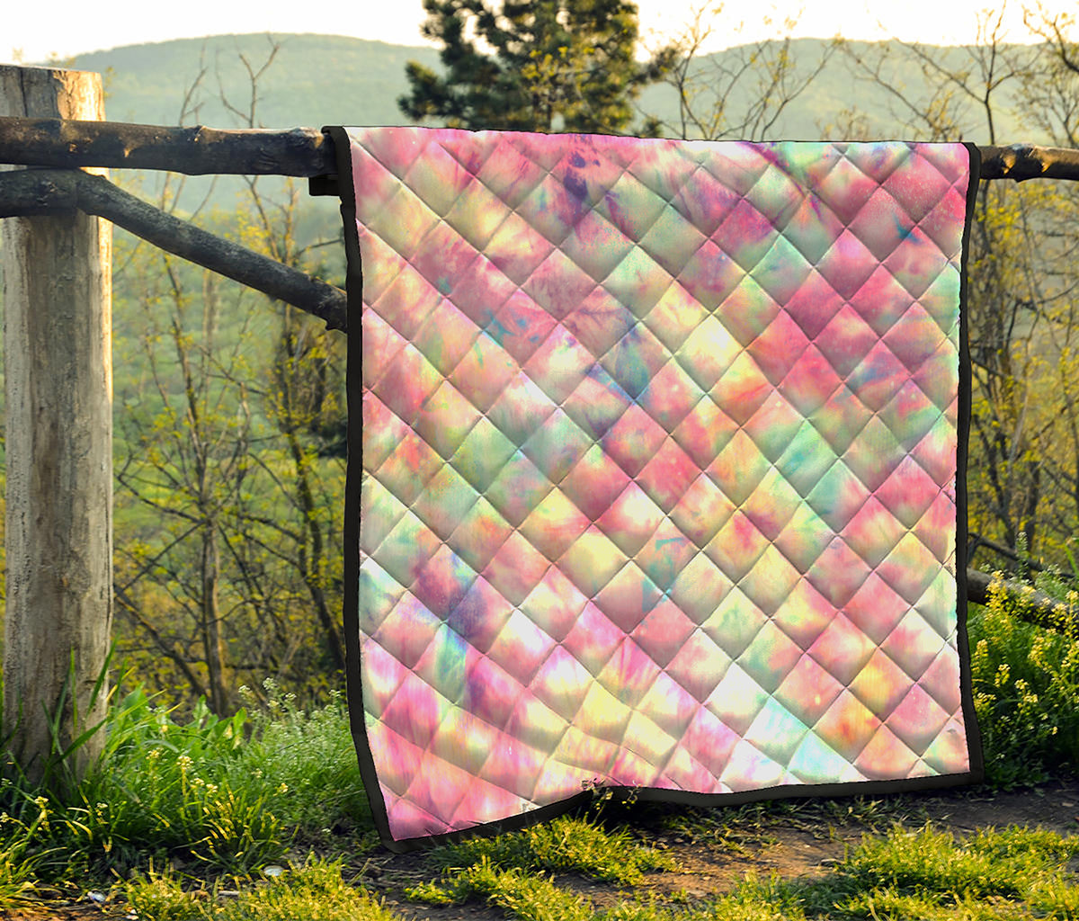 Pastel Tie Dye Print Quilt