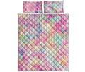 Pastel Tie Dye Print Quilt Bed Set