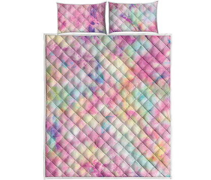 Pastel Tie Dye Print Quilt Bed Set
