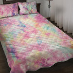 Pastel Tie Dye Print Quilt Bed Set