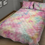 Pastel Tie Dye Print Quilt Bed Set