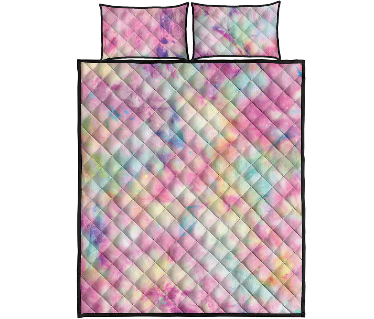Pastel Tie Dye Print Quilt Bed Set