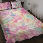 Pastel Tie Dye Print Quilt Bed Set