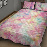Pastel Tie Dye Print Quilt Bed Set