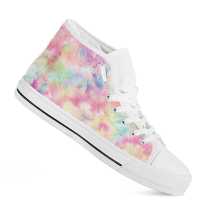 Pastel Tie Dye Print White High Top Shoes
