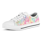 Pastel Tie Dye Print White Low Top Shoes