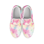Pastel Tie Dye Print White Slip On Shoes