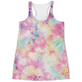 Pastel Tie Dye Print Women's Racerback Tank Top